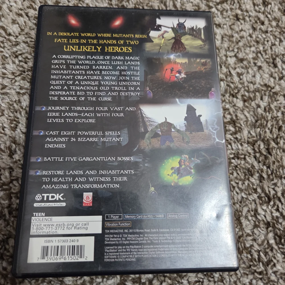 PS2 Pryzm Chapter One: The Dark Unicorn Game For PlayStation 2